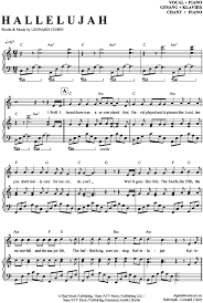 Hallelujah Klavier Gesang Jeff Buckley Leonard Cohen Pdf Noten Klavier Noten Klavier Klaviernoten