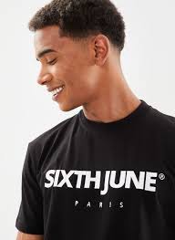 Buy vetement sixth june Free Shipping T shirt broderie logo Paris Vert fonc  Sixth June