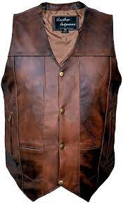 Leather Supreme Men S Ten Pocket Concealed Carry Retro Brown Buffalo Hide Leather Vest With Removable Holster Leather Vest Leather Jacket Men Mens Leather Vest