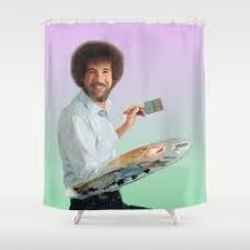 Bob Ross Tribute Shower Curtain Bob Ross Shower Curtain Designer Shower Curtains