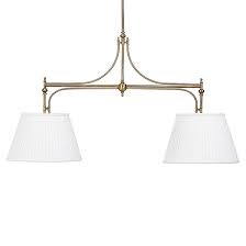Margot Brass Double Pendant Light With Shades Pendant Light Ballard Designs Pleated Shade