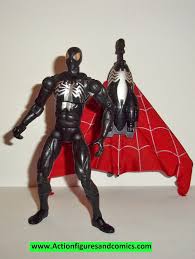 Black And Silver Spiderman Suit Marvel Legends Spider Man Black Suit Silver Logo Glider Origins Classics Toy Biz Black Suit Men Marvel Legends Spiderman