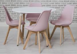 Dining tables for sale uk. Urban Round Dining Table And 4 Chairs White And Pink Cfs Furniture Uk