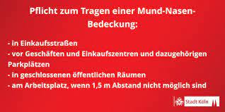 Es ist nicht gestattet, die maske zum rauchen abzunehmen? Stadt Koln On Twitter Ab Heute Gilt Die Neue Corona Schutzverordnung Von Landnrw Bitte Beachtet Insbesondere Die Regeln Zur Mnb Pflicht Und Zu Privaten Treffen In Der Offentlichkeit Bleibt Gesund Zur Verordnung Https T Co 15xz1kgqze