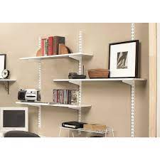 Rubbermaid 48 In White Twin Track Upright For Wood Or Wire Shelving Fg4b8800wht The Home Depot Wall Mounted Shelves Shelves White Laminate
