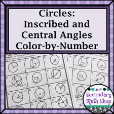 Circles Central And Inscribed Angles Color By Number Worksheet