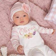 Newborn Girl Coming Home Outfit Personalized Baby Girl Take Home Outfit Baby Girl Gift Gift Set In 2021 Newborn Girl Outfits Girls Coming Home Outfit Baby Gowns Girl