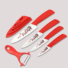 29 37 5 Pieces Flower Printed Ceramic Knife Set 3 4 5 6 Kitchen Knife And Peeler With Covers 4 Colors Ceramic Knife Set Ceramic Knife Knife Sets