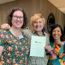 Congratulations to Pete Irving for excellence in practice education! Pete,  pictured with Michelle Bissett and Maggie Scorey at this morning's  breakfast at Bond University. The OT Futures collaborative, Bond  university, Southern Cross