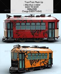 Tram Train Mock Up Mockup Showcase Design Mocking