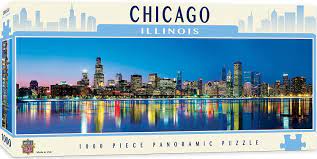 Large jigsaw puzzle 1000 piece chicago skyline puzzle toys diy puzzles graduation gift skyscrapers reflection on lake michigan usa city architecture print for adults masterpieces mlb chicago cubs stadium panoramic jigsaw puzzle, wrigley field, the friendly confines, 1000 pieces. Chicago 1000pc Panoramic Amazon De Spielzeug