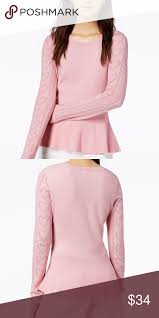 Maison Jules Pointelle Knit Peplum Sweater Clothes Design Fashion Fashion Design