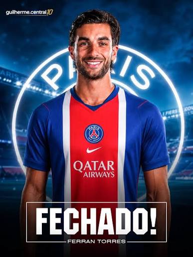 FERRAN TORRES &Eacute; DE PARIS! 🔴🔵 Autor do gol do t&iacute;tulo mundial da Espanha, Ferran Torres foi anunciado oficialmente como novo refor&ccedil;o do Paris Saint-Germain. O atacante deixa o Barcelona ap&oacute;s 207