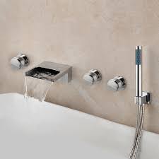 Tub spout buyer guide and options. Bathroom Tub Shower Faucet Wall Mounted 5 Pcs Set Faucet Waterfall Spout With Hand Shower Bath Shower Set Bathtub Faucets Aliexpress