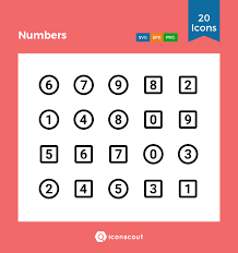 Numbers Icon Pack 20 Line Icons Icon Icon Pack Number Icons