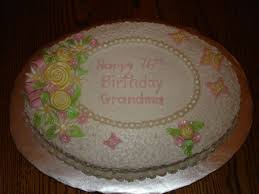 Single Layer Simple Birthday Cake For Grandma Oval Birthday Cake This Is My Version Of Dressing Up A Single Layer Sheet Cake Style Buttercream With Cornelli Lace Fondant Cake Sheet Cake Fashion Cakes