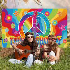Party idea for 60s party. Buy 60 S Theme Party Decorations Groovy Sign 60 S Party Scene Setters Wall Decoration 60s Photo Backdrop Banner With Rope For Hippie Theme Groovy Party 72 8 X 43 3 Inch Online In Turkey B07wmslttr