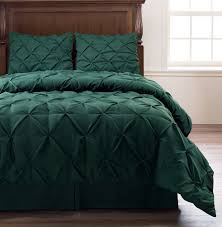Available in the following colors: Emerson 4pc Pinched Pleat Comforter Set Dark Green Full Queen King Cal King Green Bedding Comforter Sets King Size Comforters