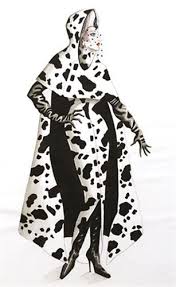 Black And White Fur Coat Cruella Deville Illustration Drawing Cruella Deville Drawings Costume Design