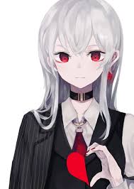 Maybe you would like to learn more about one of these? Anime Girl Suit Red Eyes Heart White Hair Choker Anime Hd Mobile Wallpaper Peakpx