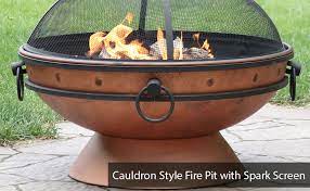 Maybe you would like to learn more about one of these? Amazon Com Sunnydaze Large Copper Finish Outdoor Fire Pit Bowl Round Wood Burning Patio Firebowl With Portable Handles And Spark Screen 30 Inch Garden Outdoor