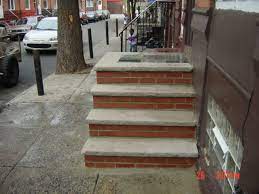 Brick Steps With Tiled Platform That Dependable Concrete And Cement Work Completed In South Philadelphia Brick Steps P Concrete Steps Brick Steps Porch Steps