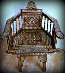 Chair Wood Chair Syrian Mosaic Chair Arm Chair Arabic Etsy Wood Chair Decorative Chair Wooden Chair
