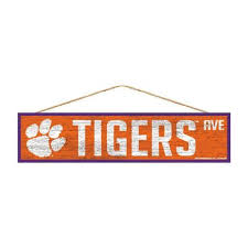 Clemson Tigers Sign 4x17 Wood Avenue Design Avenue Design Street Banners Clemson Tigers