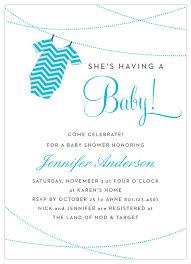 Place smaller baskets as centerpieces on all the tables, and fill them with baby necessities like (new) bottles, pacifiers, and cloth diapers. Onesie Clothesline Boy Baby Shower Thank You Cards By Basic Invite