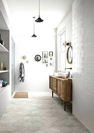 Large Hexagon Tile White Bathroom Floor Subway Tiles Bathroom Interior Design Stone Tile Bathroom Bathroom Interior