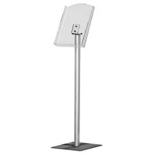 Structure et tablettes polystyrène noir ou gris, sur pieds métalliques. Presentoir Brochures A4 Sur Pied Gris Alu L 24 5 X P 29 5 X H 101 Cm L Unite Rouxel
