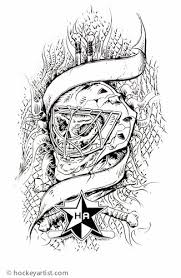 The Hockey Art Of Cam Wilson Hockey Tattoo Acrylic Art Print Goalie Mask