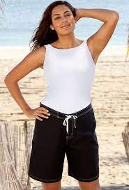 Long Board Short In 2021 Plus Size Swimwear Plus Size Bikini Board Shorts Women