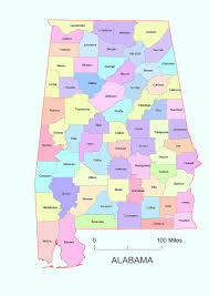 Alabama on a usa wall map. Alabama Al