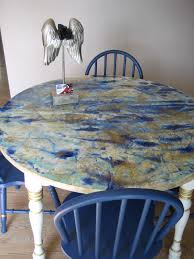 Table Top Done With Unicorn Spit Gel Stain And Gold Highlights Then Sealed Multiple Layers Of Poly Wood Carving Furniture Painted Furniture Painted Table