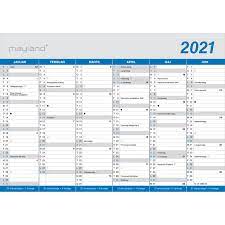 Översiktlig årskalender för 2021, datumen visas per månad inklusive veckonummer. Kalender 2021 Tilbudspriser Pa Alle Mayland Kalendere