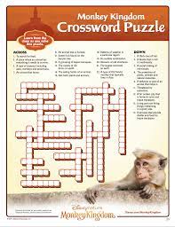 Monkey Kingdom Crossword Puzzle Printable Crossword Puzzles Crossword Puzzle Monkey Kingdom