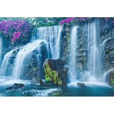 Wall26 Beautiful Blue Waterfall In Hawaii Removable Wall Mural Self Adhesive Large Wallpaper 66x96 Inches Walmart Com Removable Wall Murals Sunset Wall Art Wall Murals