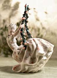 Lladro Rococo Lady On Swing Figurine 01008424 Lladro Figurines Porcelain Art