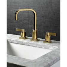 Kingston Brass Nuvofusion Polished Brass 2 Handle Widespread Bathroom Sink Faucet With Drain Lowes Com In 2020 Widespread Bathroom Faucet Bathroom Faucets High Arc Bathroom Faucet