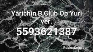 It's quite simple to claim codes, click on the settings button to the bottom to open the. Yarichin B Club Op Yuri Ver Roblox Id Roblox Music Code Youtube