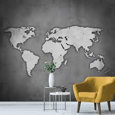 Um belo modelo de mapa do mundo colorido, perfeito para animar e decorar qualquer ambiente. Papel De Parede Para Quarto Infantil 3d Mapa Mundi