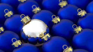 Three blue and silver nativity scene ornaments on a christmas tree with a blue draped background for copy space. Blue Silver Christmas Ornaments Wallpaper 1920x1080 288315 Wallpaperup