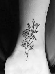 Black And White Daisy Tattoo Designs Flower Tattoo Ideas Minimalist Tattoo Black And White Fine Line Tattoo Daisy Tattoo Que Dainty Flower Tattoos Sunflower Tattoo Simple Simple Flower Tattoo