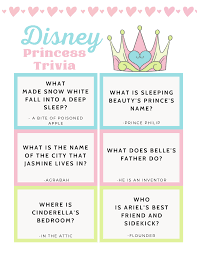 You could, of course, change or add questions according to the age of the . Free Disney Princess Trivia Game Printable Disney Princess Facts Disney Trivia Questions Disney Princess Games