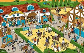 Reiterhof Wimmelbild Made By Mamei Geomini 2016 Wimmelbild Bilder Illustrator