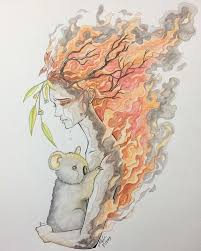 32 Artists From All Over The World Pay Respect To The Australian Bushfires With Beautiful Art Fire Drawing Art Artwork