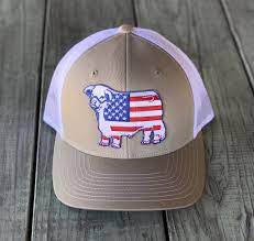 Lazy J Ranch Wear American Flag Hereford Patch Hat Tan White 3 5 Ranch Wear Hats Cowboy Hats