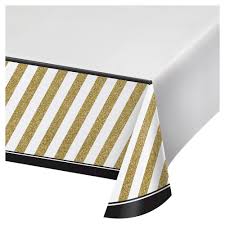 Black And White Striped Tablecloth Party City Black Gold Plastic Tablecloth Plastic Tablecloth Gold Tablecloth Black Gold Party