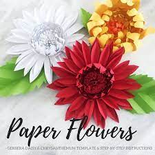 Paper Flower Template Paper Daisy Template Giant Paper Etsy Paper Flowers Paper Flower Template Flower Backdrop Diy